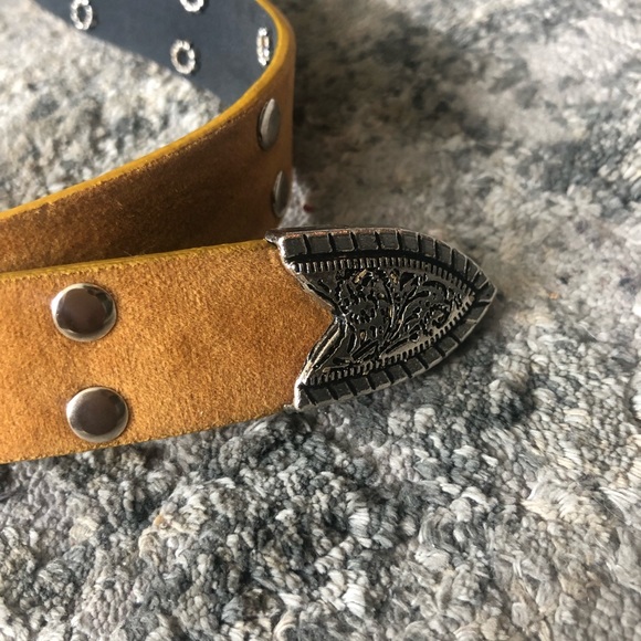 Suede & leather double buckle belt - Picture 5 of 5